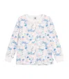 Petit Bateau Cotton Floral Pyjamas And Mask Set In Blue