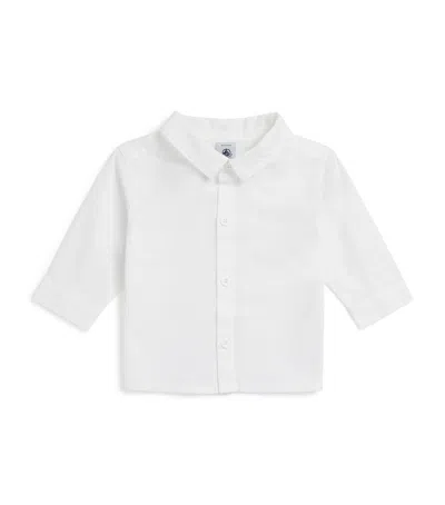 Petit Bateau Kids' Cotton Long-sleeve Shirt In White