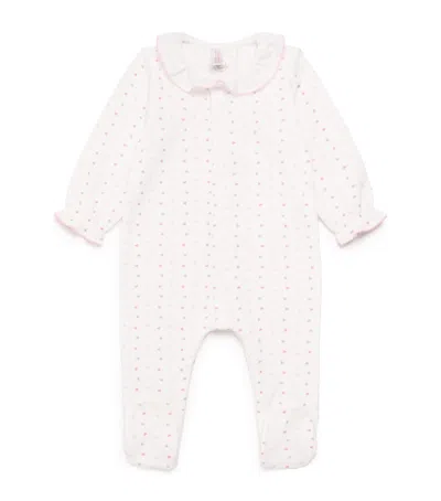 Petit Bateau Kids' Cotton Printed All-in-one In Pink