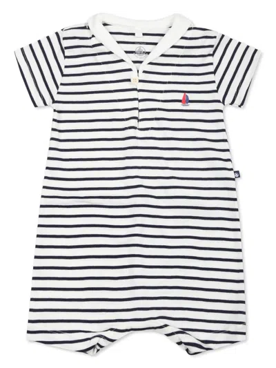 Petit Bateau Babies' Cotton Romper In White