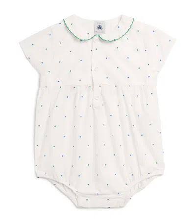 Petit Bateau Kids' Cotton Spot Print Bodysuit In White