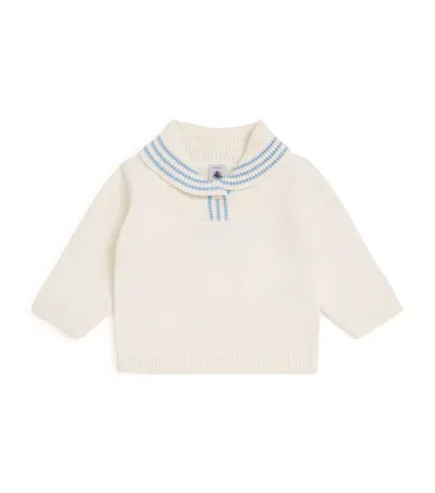 Petit Bateau Kids' Cotton Stripe Sweater In Neutral