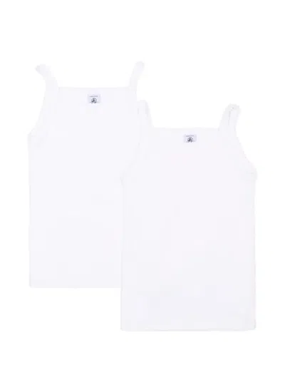 Petit Bateau Kids' Cotton Tank Top Set (set Of Two) In White