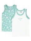 Petit Bateau Cotton Tank Tops (set Of Two) In White