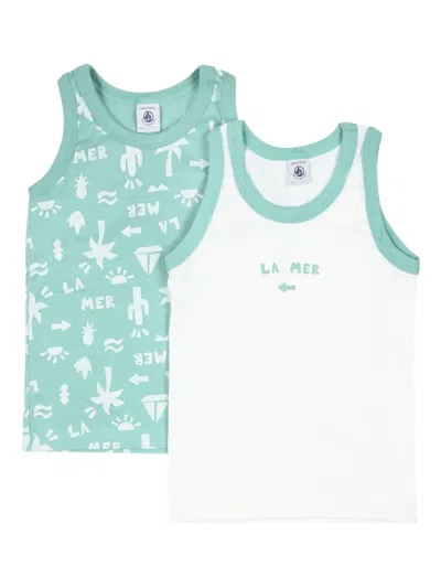 Petit Bateau Kids' Cotton Tank Tops (set Of Two) In White