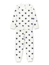 Petit Bateau Cotton Terry Pyjamas With Heart Print In White
