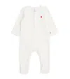 Petit Bateau Cotton Velour Heart All-in-one In White