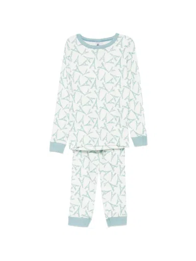 Petit Bateau Kids' Eiffel Tower Print Pyjama In White