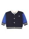 Petit Bateau Blue Bomber Jacket For Bbay Boy With Logo In Blue