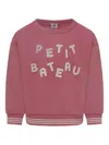 Petit Bateau Embroidered-logo Cotton Sweatshirt In Pink
