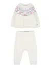 Petit Bateau Fair Isle-pattern Trousers Set In Neutral