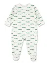 Petit Bateau Fleece Cotton Baby Suit With Crocodile Print In Multi