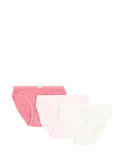 Petit Bateau Kids' Floral-print Bow-detail Briefs (set Of Three) In Multi