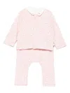 Petit Bateau Flower-print Tracksuit (set Of Three) In Pink