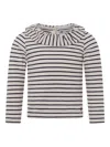 Petit Bateau Frilled Striped T-shirt In Multi