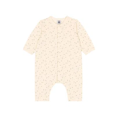 Petit Bateau Kids' Girl's Star & Dot Romper In Cream & White In Multi