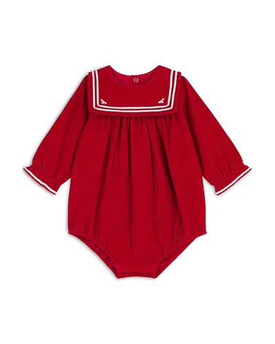 Petit Bateau Kids' Girls' Corduroy Long Sleeve Body Suit - Baby In Red