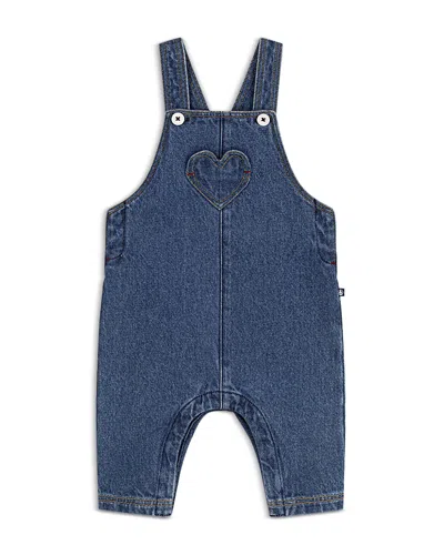 Petit Bateau Girls' Denim Overalls - Baby In Blue