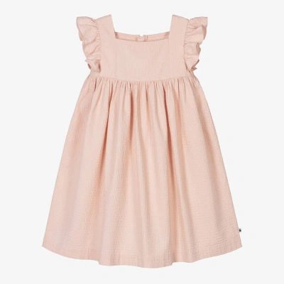 Petit Bateau Kids' Girls Pink Textured Organic Cotton Dress