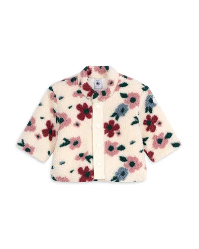 Petit Bateau Girls' Printed Fleece Jacket - Baby In Pink