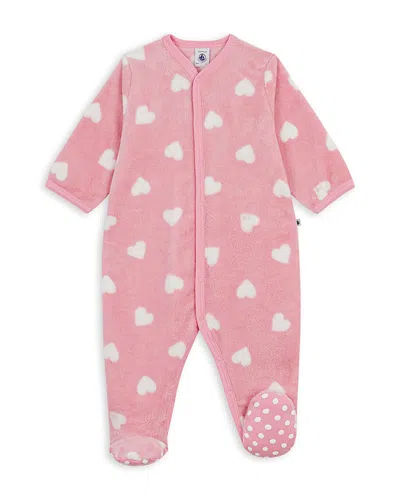 Petit Bateau Girls' Printed Footie One Piece - Baby In Pink