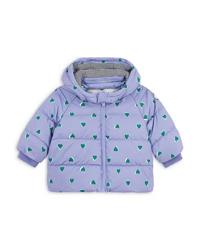 Petit Bateau Girls' Printed Hooded Puffer Jacket - Baby In Purple