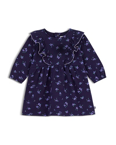 Petit Bateau Girls' Ruffled Floral-print Dress - Baby In Blue