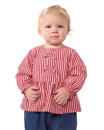 Petit Bateau Girls' Striped Peplum Top - Baby In Multi