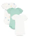 Petit Bateau Graphic-print Babygrows (set Of Three)