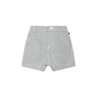 Petit Bateau Green Shorts For Baby Boy With Logo In Grey