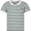 PETIT BATEAU GREEN T-SHIRT FOR KIDS WITH STRIPES
