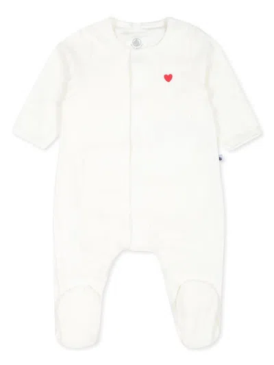 Petit Bateau Babies' Heart-motif Bodies In White