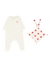 Petit Bateau Heart-pajamas Comforter Set In Neutral