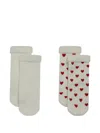 Petit Bateau Heart Pattern Socks (set Of Two) In Green