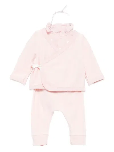 Petit Bateau Heart-print Babygrow (set Of Three) In Pink
