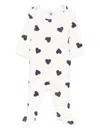 Petit Bateau Heart-print Babygrow In White