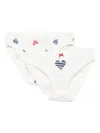 Petit Bateau Heart-print Briefs In White