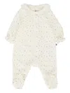 Petit Bateau Heart-print Collared Pajamas In Neutral