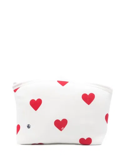 Petit Bateau Heart-print Cotton Bag In White