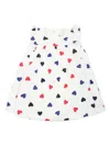 Petit Bateau White Dress For Baby Girl With Hearts In White