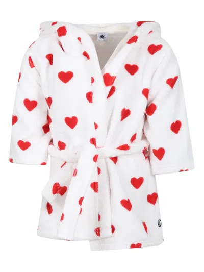 Petit Bateau Kids' Heart-print Dressing Gown In Multi