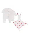 Petit Bateau Heart-print Organic Cotton Baby Gift Set In Neutral