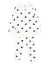Petit Bateau Heart-print Pyjamas In White