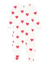 Petit Bateau Heart-print Romper In White