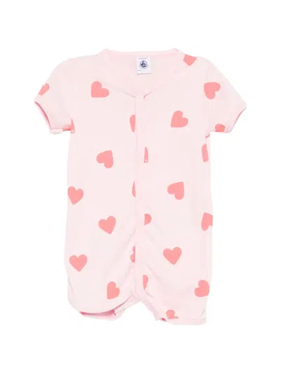 Petit Bateau Babies' Heart-print Shorties In Pink