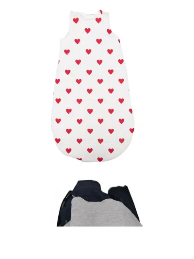 Petit Bateau Heart-print Sleep Bag In White