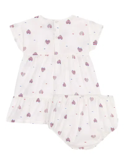 Petit Bateau Babies' Heart-print Tiered Dress