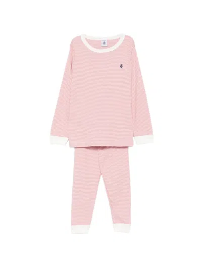 Petit Bateau Kids' Heart-print Pajama (set Of Four) In Pink