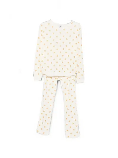 Petit Bateau Heart-print Pajamas In 中性色