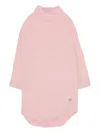 Petit Bateau High-neck Bodysuit In Pink
